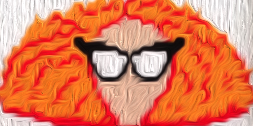 Painted effect on close up of Myrtle Snow cross stitch