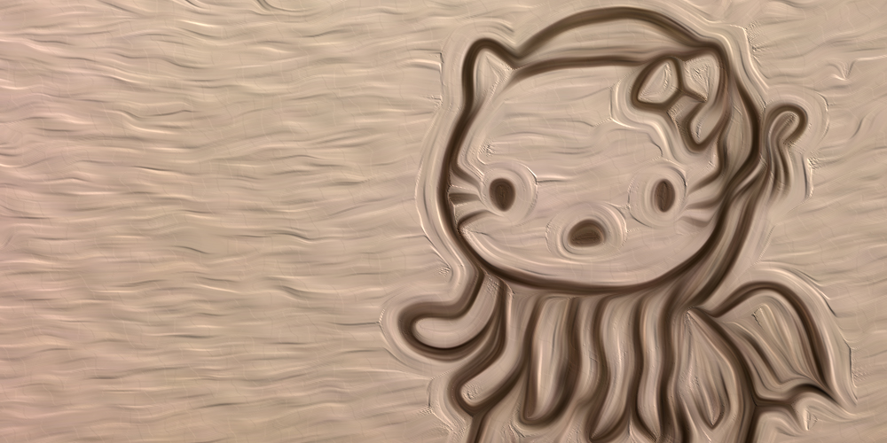 Painted effect of Hello Cthulhu sketch