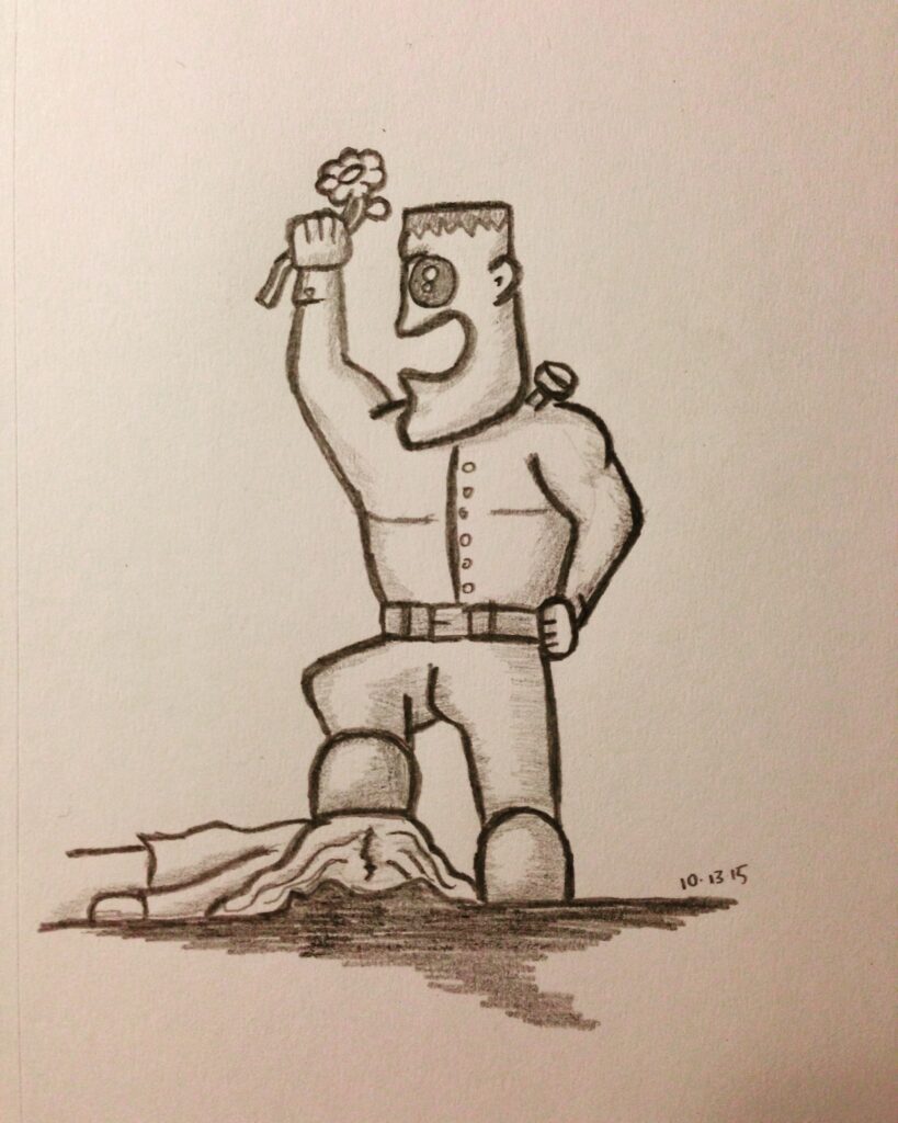 Sketch of Frankenstein