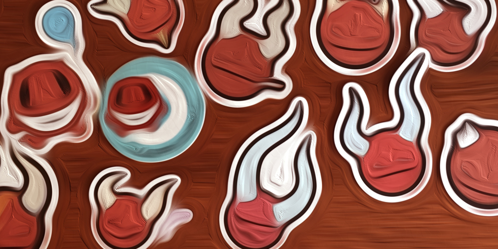 Paint effect on image of stickers